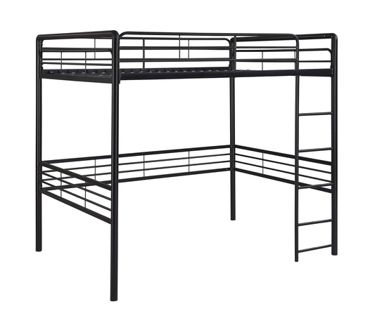 DHP Tommy Industrial Full Metal Loft Bed in Black - WoodArtSupply