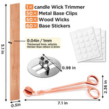 CollectHall 100 Pcs Thickened Wood Wicks, Wood Wicks for Candles Making with Wick Trimmer, Candle Wicks 5.1×0.5×0.04 Inches for DIY Candle-Making, Long Lasting Flame, Easy to Burn (50 Sets) CollectHall