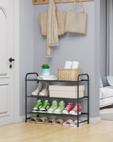 Kitsure Shoe Rack - Stainless Steel Shoe Organizer, Sturdy Shoe Rack for Closet and Front Door Entrance, Free Standing Shoe Shelf, Closet Organizers and Storage, Black Kitsure