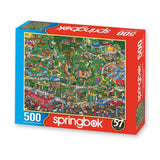Springbok - The Dog Park - 500 Piece Jigsaw Puzzle- Cartoon Illustration of Dog Park by Steven Skelton Springbok
