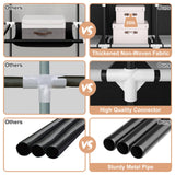 VTRIN Portable Closet for Hanging Clothes 67 Inch Wide Large Capacity Portable Wardrobe Closet with Cover, 4 Storage Shelves and 4 Hanging Rod Sturdy Free Standing Closet for Bedroom, Black VTRIN