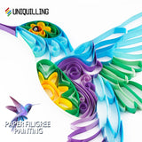 Uniquilling Quilling Kit, Paper Quilling Kits, 8 * 10-in Hummingbird Paper Filigree Kits with Quilling Tools& Using Manual, DIY Quilling Artwork Modern Wall Art for Living Room Uniquilling