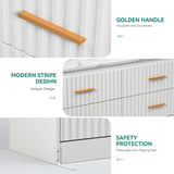 YITAHOME 6-Drawer Dresser with Built-in Power Outlet, Wood TV Stand with 6 Large Drawers and Bar Handles, White Dresser Chest of Drawers for Living Room, Hallway, Entryway YITAHOME