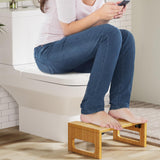 AmazerBath 7 Inches Bamboo Toilet Stool Squat for Adults, Collapsible Poop Stool for Bathroom, Potty Step Stool with Non-Slip Strip, Improve Bathroom Posture and Comfort, Natural Color AmazerBath