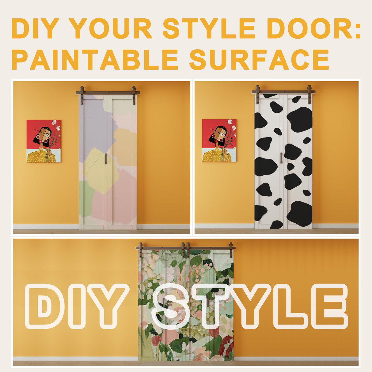 Bifold Barn Doors 40" (20" x 2) x 84" with Hardware Kit & Handle, MDF Panel Closet Pantry Door Interior Sliding Folding Door, Solid Wood Barn Door PVC Surface Easy Assembly, K-Shape JUJUBON