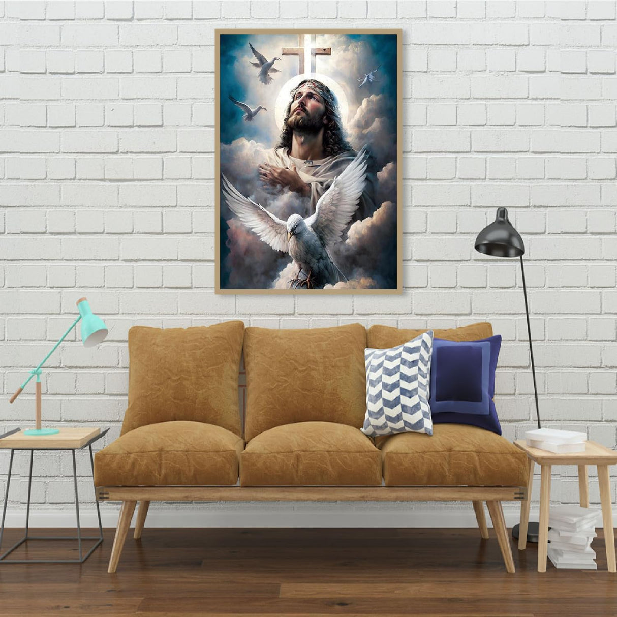 Religious Diamond Art Kits for Adults Beginners,Jesus Diamond Painting Kits for Adults,5D DIY Full Drill Round Christian Gem Art Paint with Diamond Dots Crystal Craft Art for Home Wall Decor 12x16inch Yijingtop