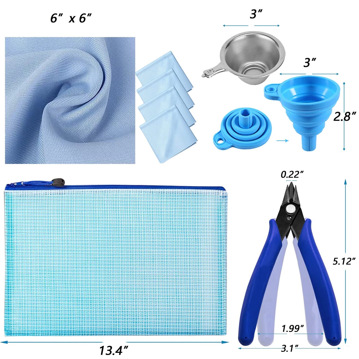 LCD 3D Printer Accessories Resin Tool Kit Includes Stainless Steel Funnel, Resin Filter, Silicone Pad, Photosensitive Resin Bottle, Basic Tools for SLA/DLP Printing - WoodArtSupply