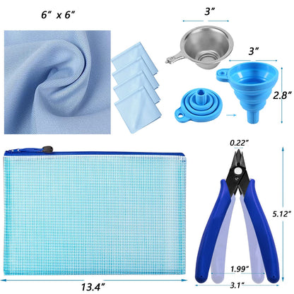 LCD 3D Printer Accessories Resin Tool Kit Includes Stainless Steel Funnel, Resin Filter, Silicone Pad, Photosensitive Resin Bottle, Basic Tools for SLA/DLP Printing - WoodArtSupply