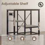 Becuddler 20/30/37 Gallon Fish Tank Stand with Charging Station, 30.7 x 13.8 Metal Aquarium Stand with 3-Tiers Adjustable Storage Shelves, 6-Legs Reptile Terrarium Stand, 400 LBs Becuddler