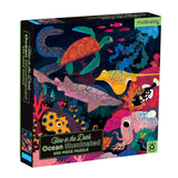 Mudpuppy Ocean Illuminated 500 Piece Glow in the Dark Jigsaw Puzzle for Kids and Families, Family Puzzle with Glow in the Dark Ocean Theme Mudpuppy