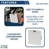 Techni Home Height Adjustable 4 FT Granite White Folding Table – Premium 4 Foot Folding Table Ideal for Camping, Picnic, Party or as Kids Table Techni Home