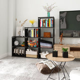 JIUYOTREE Portable Bookcase, 9 Cube Closet Storage Organizer Bookshelf,Clothes Storage for Living Room,Study Room,Bedroom, Black JIUYOTREE