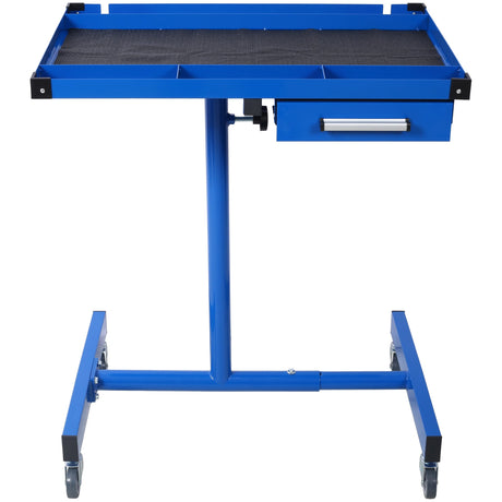 Adjustable Tear Down Work Table with Drawer, Rolling Workbench Work Table for Garages, Repair Shops, DIY, Portable 2.5" Swivel Casters, 220 Pound Capacity, Rubber Corners, Heavy Duty Steel (Blue, /) Generic