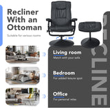 Giantex Recliner Chair with Ottoman, 360° Swivel Leather Reclining Chair with Stable Steel Base, Soft Sponge Padding, Modern Classic Leisure Chaise Lounge Chair for Living Room, Office, Home (Black) Giantex