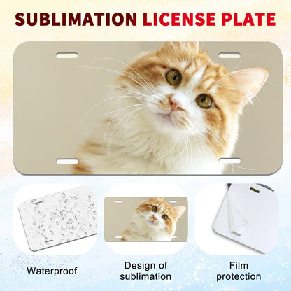 20 Pcs Sublimation License Plate Blanks, DIY Picture Sublimation Blank Aluminium Metal Automotive License Plate Plates Tag for Car Custom Design Work (White)