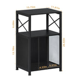 LELELINKY 3 Tier End Table, Side Table with Display Shelf, Black Vinyl Record Player Stand with Albums Storage, Industrial Sofa Bedside Table Night Stand for Living Room Bedroom Small Spaces LELELINKY