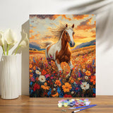 obterie Horse Paint by Numbers Kit for Adults Beginner Animals Oil Painting Kit Adult Paint by Number Kits on Canvas DIY Painting for Beginners Art by Numbers for Gifts Home Wall Decor 16x20 Inch obterie