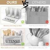 brekle White Kitchen Utensil Holder Rustic Large Wooden Utensil Organizer Cooking Tools Storage brekle