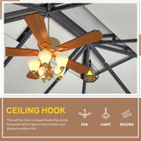 EROMMY 12'x14' Permanent Hardtop Gazebo with 12'x10' Outdoor Pergola, Metal Steel Canopy with Aluminum Composite Roof for Patio Lawn and Garden, Curtains and Netting are Included, Grey EROMMY