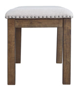 Signature Design by Ashley Moriville Casual Rustic Upholstered Dining Bench, Grey & Brown Signature Design by Ashley