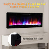 Electric Fireplace 50 Inch 1500W Insert Heater Wall Mounted Realsmart Indoor Infrared Heater with Remote Control Slim Black Fireplace Screen Timer 12 Flame Colors Low Noise Overheat Protection RealSmart