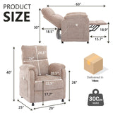 Chenille Power Recliner Chair for Living Room Bedroom|Electric|Remote Control|Side Pockets|Small|Adults (Brown) Anwick