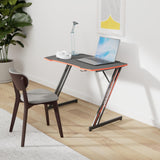 PayLessHere 47 Inch Modern Z-Shaped Gaming Desk Computer Desk for Home Office with Headphone Hook - Sturdy Workstation Table with Spacious Desktop,Red PayLessHere