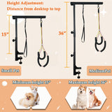 NEECONG Dog Grooming Arm with Clamp, 36” Dog Grooming Table Arm Height Adjustable Two No Sit Haunch Holder Three Section Design Suitable for Medium, Small Dogs, and Cats NEECONG