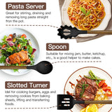 Kitchen Cooking Utensils Set-446°F Heat Resistant Silicone Kitchen Utensils for Cooking-34 Piece Kitchen Set with Natural Acacia Wooden Handles and Holder, BPA FREE for Non-Stick Cookware (Black) BESTZMWK