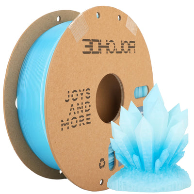 3DHoJor Transparent Multi Rainbow Color Gradient Change PLA 1.75mm 1KG 3D Printing Filament Crystal Rainbow PLA Clear PLA Filament with Cardboard Spool-Glacier