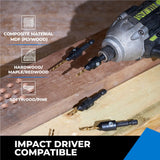 toolant Silence Combination Countersink Drill Bits Set Adjustable, #4, #6, #8, #10, #12, High-Speed Steel Counter Sink Drill Bit for US Wood Screw toolant