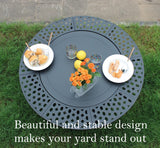 OutVue 36 Inch Fire Pit with 2 Grills, Wood Burning Fire Pits for Outside with Lid, Poker and Round Waterproof Cover, BBQ& Outdoor Firepit & Round Metal Table 3 in 1 for Patio, Picnic, Party OutVue