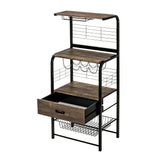 FirsTime & Co. Black and Brown Ansel Bakers Rack, Kitchen Shelf Unit Organizer and Storage Station, Wood and Metal, Farmhouse, 25.25 x 16.5 x 57 inches FirsTime