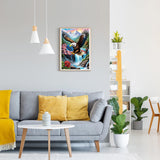 GDYEEH DIY 5D Eagle Diamond Art Kits, Round Full Drill Waterfall Mountain Diamond Painting Picture, Fantasy Painting by Numbers Art Kits for Adults Beginners Home Wall Decor 12x16 inch GDYEEH