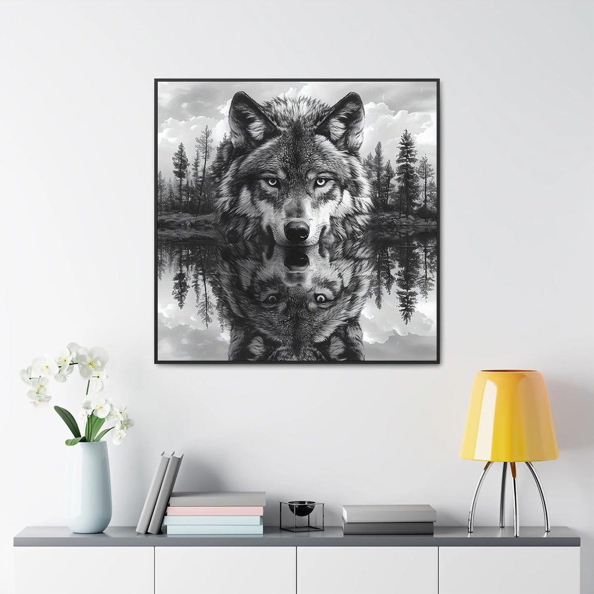 TOPMCYSG Forest Wolf Diamond Art Kits for Adults,Landscape 5D Diamond Painting Kits for Beginners,DIY Round Full Drill Diamond Dots Paintings Picture Gem Art Craft for Home Wall Decor 13.78x13.78 in TOPMCYSG