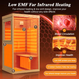 Upgraded 1 Person Sauna Infrared Sauna with Backrest, Hemlock Dry Sauna Indoor Wood Sauna for Home, 1062W 110V Red Light Far Infrared Sauna Low EMF with Integrated Speakers, Reading Lamp NAGLIFOR