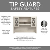 Bush Furniture Lennox Farmhouse Desk with Hutch and Keyboard Tray | Computer Table for Home Office, 60W, Linen White Oak Bush Business Furniture