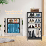 esonstyle 6 Tiers Vertical Shoe Rack Up to 12-16 Pairs, Sturdy Metal Narrow Shoe Rack Shoe Shelf, Space-Saving Tall Shoe Rack for Closet,Bedroom Hallway Garage Living Room esonstyle
