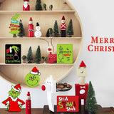 Christmas Tiered Tray Decorations - 6pcs Wooden Signs Table Centerpieces for Holiday Indoor Home Table Top Decorations AMUHUA