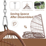 RADIATA Egg Chair Without Stand Luxury Outdoor Patio Wicker Hanging Swing Egg Chairs with Water Resistant Cushions for Patio Backyard Balcony (Brown) RADIATA