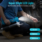 Seesii Grease Gun, 2025 Upgrade Battery Grease Gun with Ultra Bright LED Light, 10000 PSI Electric Grease Gun with 2 Batteries and Charger, 39.4" Long Hose, Perfect Tool for Machinery Maintenance Seesii