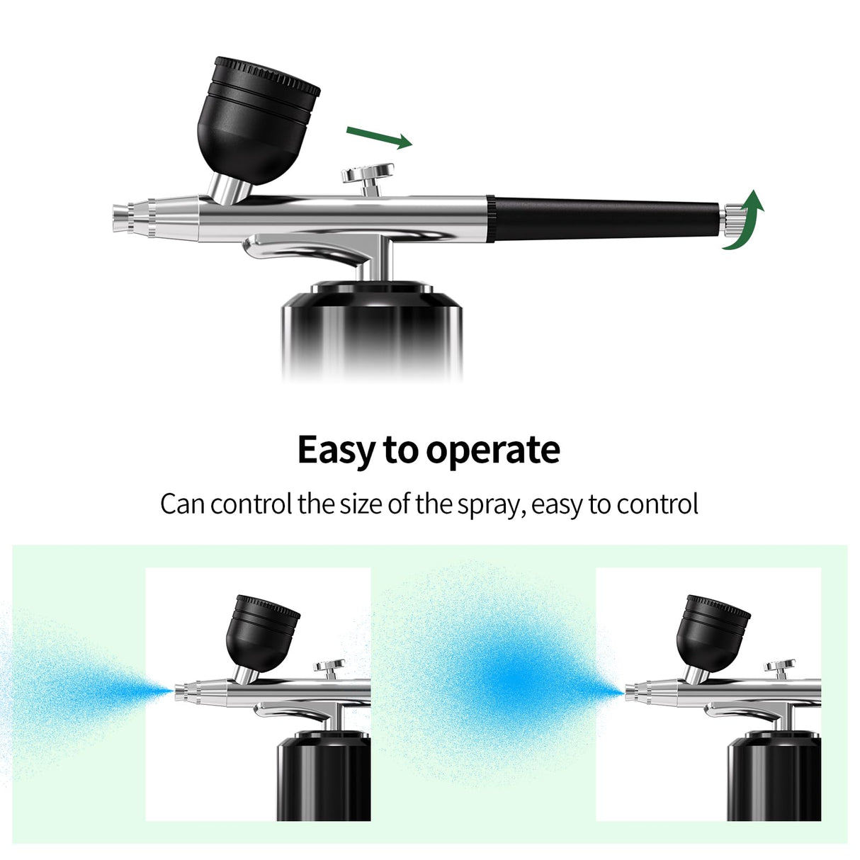 Airbrush Kit with Compressor Portable Airbrush Kit 48PSI High-Pressure Non-Clogging Air Brush Set Cordless Rechargeable with 0.3mm Nozzle and Cleaning Brush for Painting,Nail Art, Makeup (black) CBVCBV