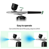 Airbrush Kit with Compressor Portable Airbrush Kit 48PSI High-Pressure Non-Clogging Air Brush Set Cordless Rechargeable with 0.3mm Nozzle and Cleaning Brush for Painting,Nail Art, Makeup (black) CBVCBV