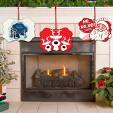 4.3" × 3.1" Christmas Ornament Blank 10 Pieces Sublimation Blanks Ornaments with Red String for Crafting DIY Personalized Christmas Tree Home Decor Bulk HooAMI