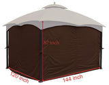 APEX GARDEN Four-Side Privacy Curtain Set for 10-Ft x 12-Ft Gazebo (Brown) APEX GARDEN