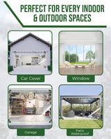 FoundGo 8' x 15'(2.4x4.5m) Clear Tarps PVC Vinyl Transparency Tarpaulin Glass with Golden Metal Grommets，Protects Against Water, UV-Ray, Tear, Cold Weather Resistan-1pc FoundGo