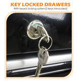 SumKea 4 Drawers Cart 24.25" Rolling Toolbox, with Key Locking and 4 Wheels Tool Boxes, Suitable for Garages, Warehouses, Workshops, Repair Shops, Black SumKea