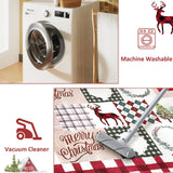 WONGS BEDDING Area Rug 3' x 5' Christmas Cardinal Washable Bedroom Rug Holiday Entryway Indoor Non-Slip Mat Small Throw Rugs for Kitchen Living Room Low-Pile Outdoor Floor Decoration Carpet WONGS BEDDING