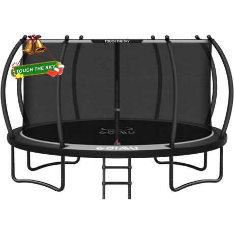 GOIMU 12FT 14FT Outdoor Recreational Trampoline with Enclosure Net, Wide Ladder and AntiRust Coating for Kids Adults（14FT） Goimu