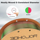 3DHoJor Silk PLA Filament 1.75mm Red Green Dual Color PLA 3D Printer Filament 2 in 1 Coextrusion 1KG Spool(2.2lbs) 3D Printing Filament Dimensional Accuracy +/- 0.03mm Fits for Most FDM 3D Printers 3DHoJor
